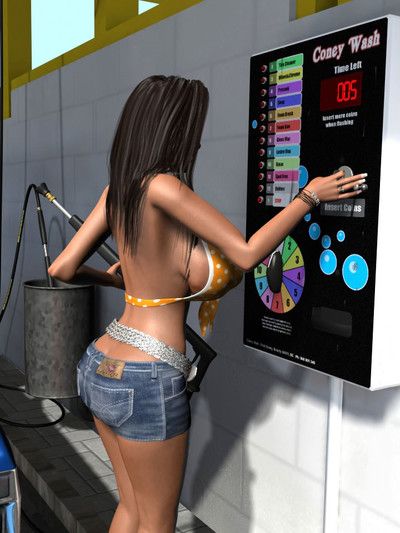 Sexy 3d babe at release carwash shiny obese confidential