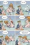 Funny sexual adventures of cartoon comic girls in different frolic
